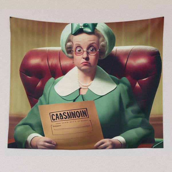 Artikelvorschau, Caution Chairperson with Envelope Digital Painting entworfen und verkauft von CodeAndColors.