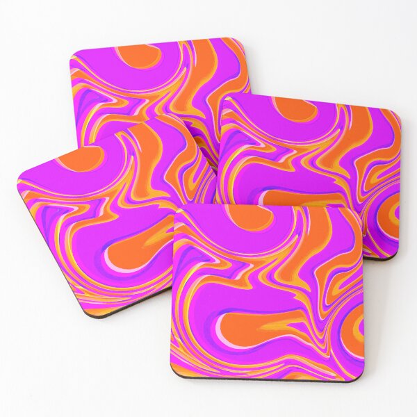 Item preview, Orange and Neon Purple Tones Marble Pattern Design designed and sold by theprintedclub.