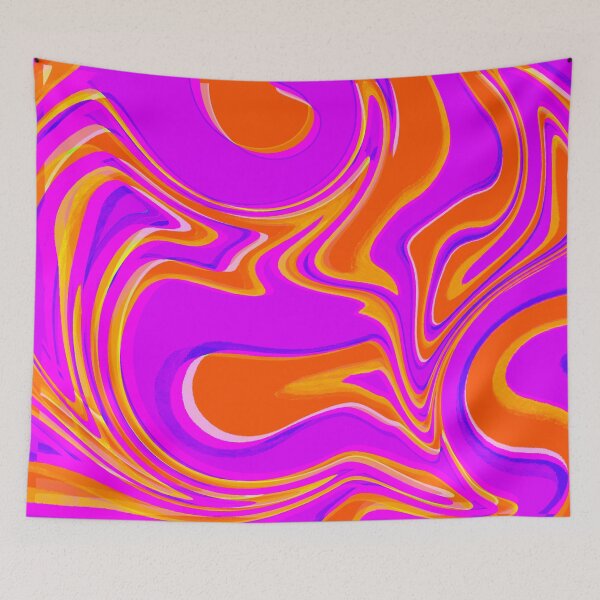 Item preview, Orange and Neon Purple Tones Marble Pattern Design designed and sold by theprintedclub.
