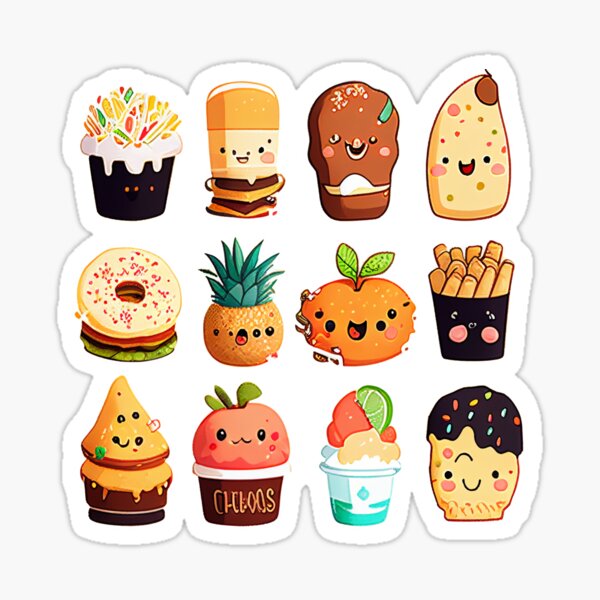 Cute food Sticker pack Printable stickers for kids (2497339)