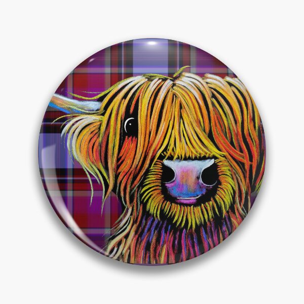 Item preview, SCoTTiSH HiGHLaND CoW ' HaRRiS oN TaRTaN ‘ ' by SHiRLeY MacARTHuR designed and sold by Shirley MacArthur Art.