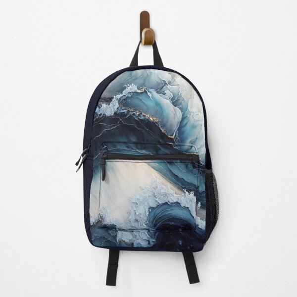 Item preview, Wild Blue Waves - Abstract Alcohol Ink Resin Art designed and sold by inkvestor.