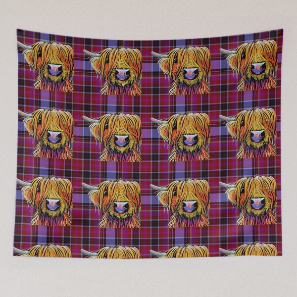 Item preview, SCoTTiSH HiGHLaND CoW ' HaRRiS oN TaRTaN ‘ ' by SHiRLeY MacARTHuR designed and sold by Shirley MacArthur Art.