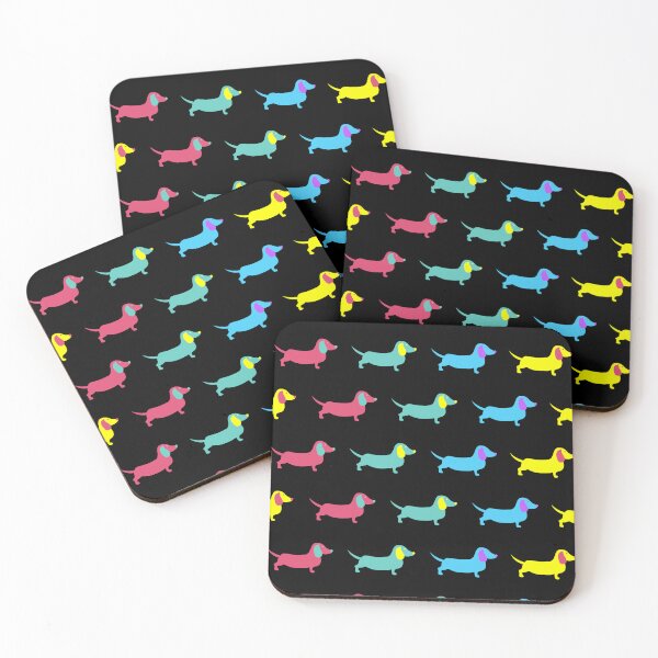 Item preview, Colour Dachshund Black Background designed and sold by Ponceston Design.
