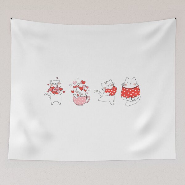 Item preview, Valentine's Day Cute Valentine Cats and Hearts Funny Cats Owner Cat Lover Kitty gift Gift for Her designed and sold by HAWORD.
