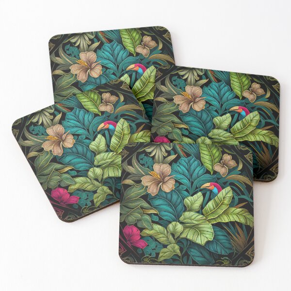 Artikelvorschau, Enchanted Mosaic Tropical Pattern Digital Painting entworfen und verkauft von CodeAndColors.