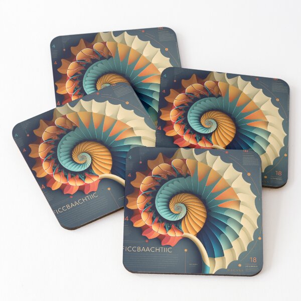 Item preview, Divine Spiral in Fibonacci Golden Ratio Colourful Infographic Style designed and sold by RAGANADesign.