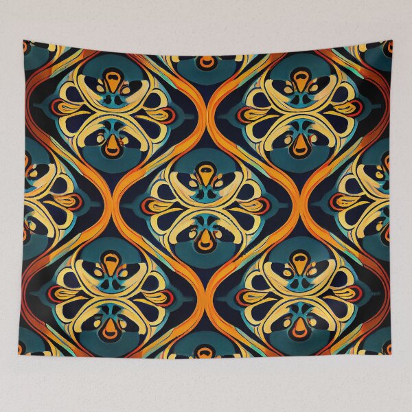 Item preview, Divine Victorian Complex Midcentury Modern Pattern Digital Painting designed and sold by CodeAndColors.