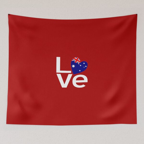 Item preview, White Red Australian LOVE designed and sold by AuntieShoe.
