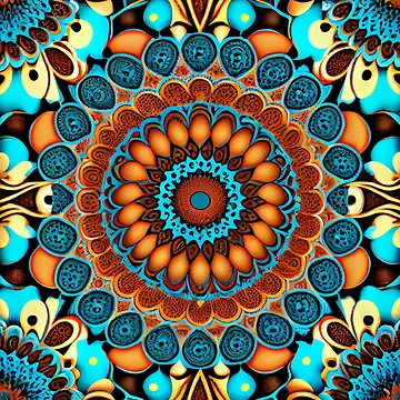 Vorschaubild zum Design Circular Formal Futuristic Brilliant California Chic Pattern Digital Painting von CodeAndColors