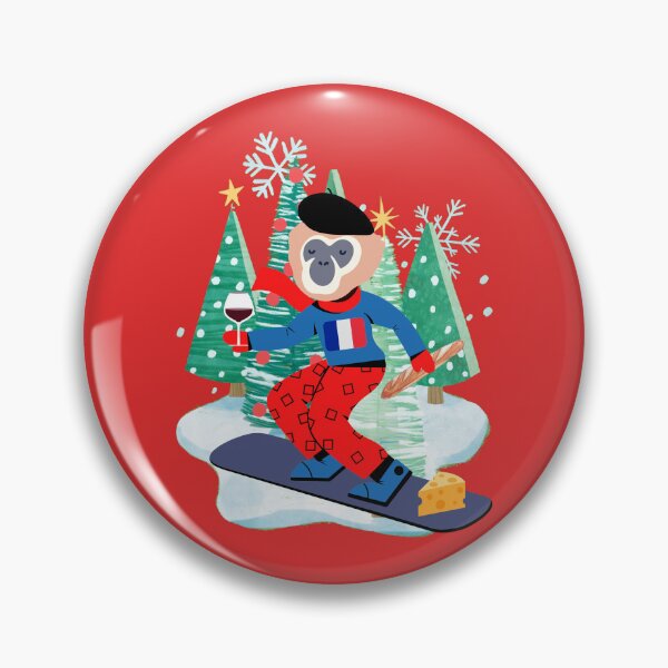 Item preview, Snowboarding gibbon designed and sold by GasconyPassion.