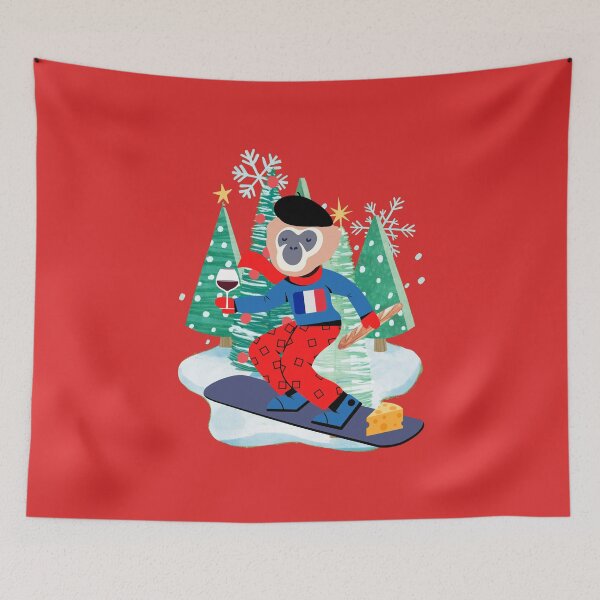 Item preview, Snowboarding gibbon designed and sold by GasconyPassion.