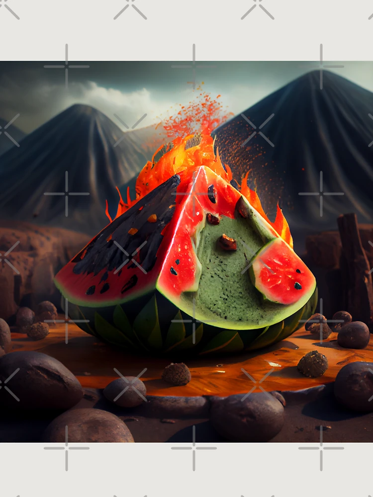 Thumbnail 6 von 6, Premium Oversized Pullover, Volcanic Watermelon Feast Digital Painting designt und verkauft von CodeAndColors.