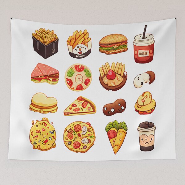 Item preview, # 10 Lindo paquete de pegatinas de comida feliz designed and sold by KawaiiFoodArt.