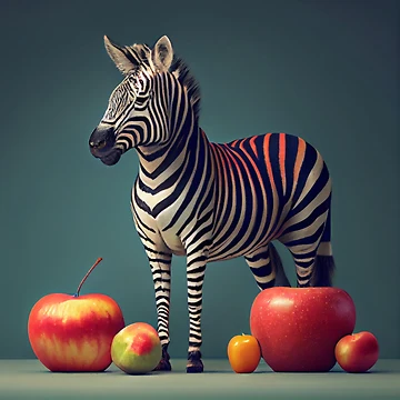 Vorschaubild zum Design Apples and Zebras and Cats Oh My Digital Painting von CodeAndColors