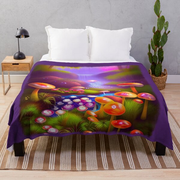 Item preview, Happy Day Mushroom Wonderland with Pond and Sparkly Waterfall designed and sold by BadassBazaar.