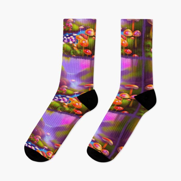 Item preview, Happy Day Mushroom Wonderland with Pond and Sparkly Waterfall designed and sold by BadassBazaar.