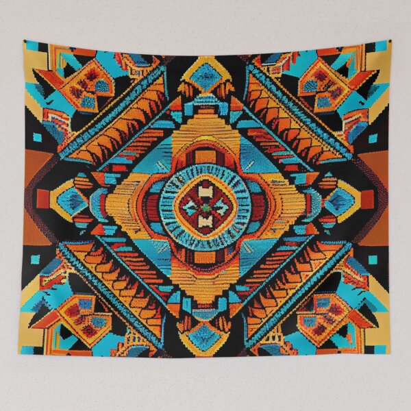Item preview, Dense Vibrant Balanced Southwestern Pattern Digital Painting designed and sold by CodeAndColors.
