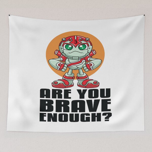 Item preview, Robot Robotic Artificial Intelligence Are You Brave Enough?  Robotics I Love Building Robots Cartoon designed and sold by ProjectX23.