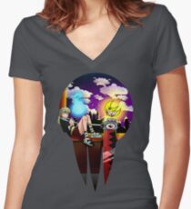 Maka und Seele! Tailliertes T-Shirt mit V-Ausschnitt