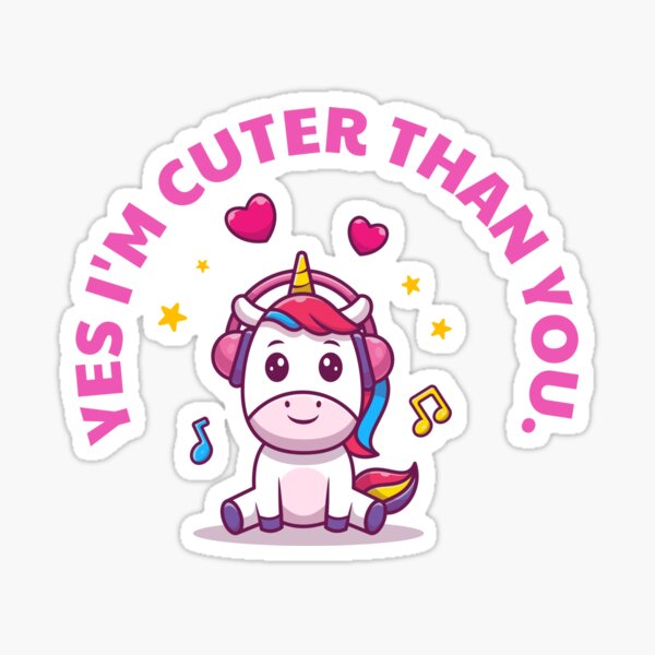 Hello I'm: Cuter Than You Sticker for Sale by victoriab-123