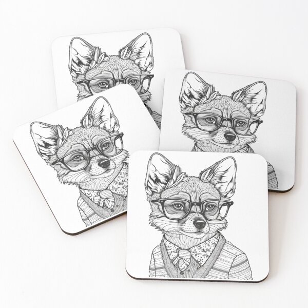 Aperçu de l'œuvre Fox style humain Smart Fox avec lunettes et costume créée et vendue par MaxEXP.