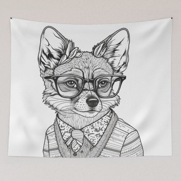 Item preview, Fox estilo humano Smart Fox con gafas y traje designed and sold by MaxEXP.