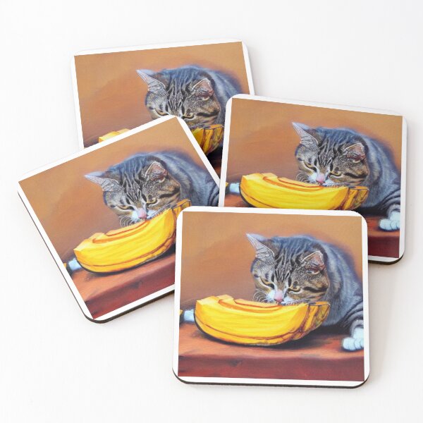 Artikelvorschau, Katze frisst Kürbis 02 entworfen und verkauft von CheeseBlueprint.