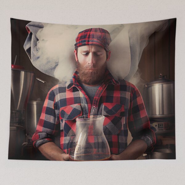 Item preview, Brewing in Flannel Digital Painting designed and sold by CodeAndColors.