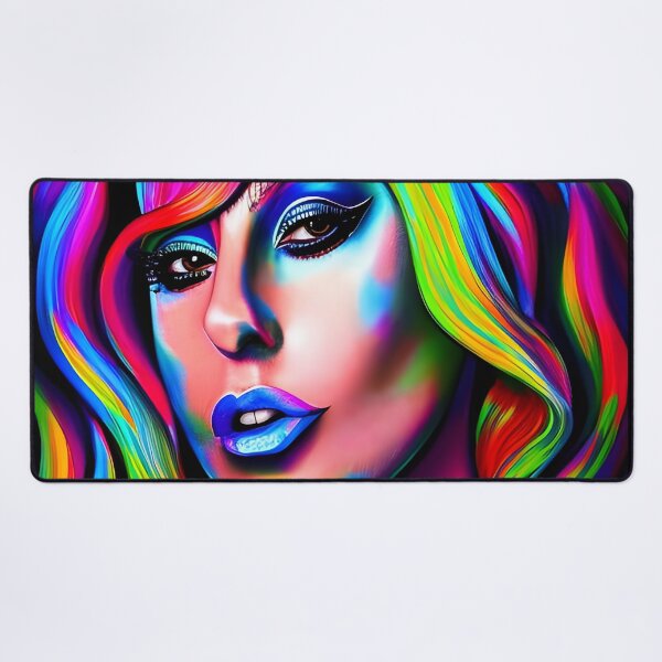 Item preview, Beautiful woman in colorful hologram style - rainbow colors designed and sold by Dalive.