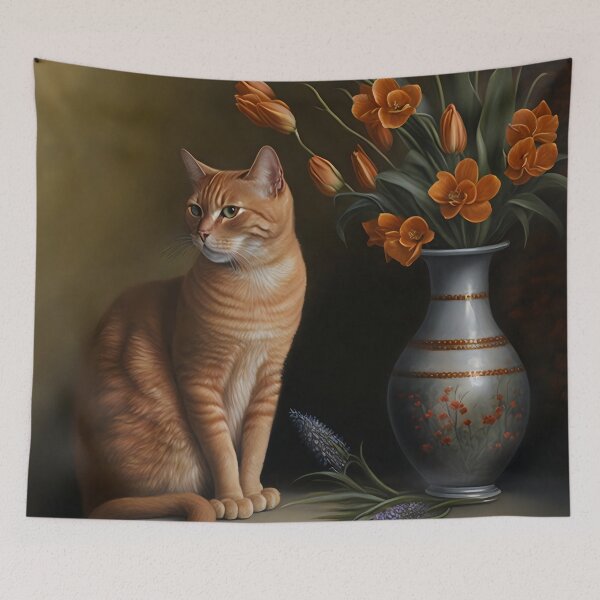 Item preview, Cat and Vase Artpiece designed and sold by destinykrainbow.