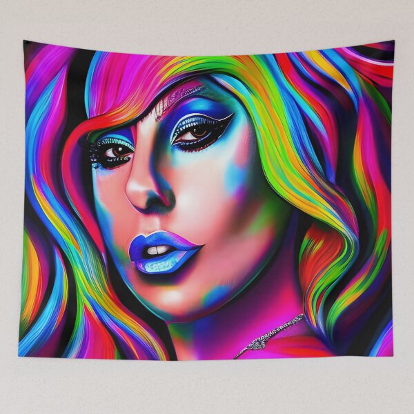 Item preview, Beautiful woman in colorful hologram style - rainbow colors designed and sold by Dalive.