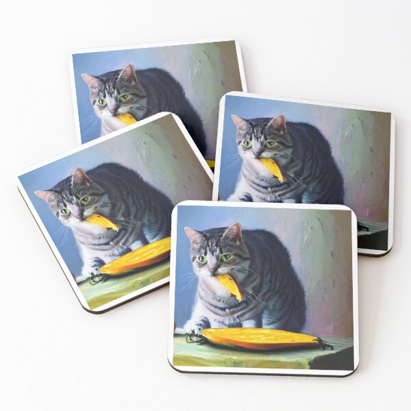 Artikelvorschau, Katze frisst Kürbis 04 entworfen und verkauft von CheeseBlueprint.