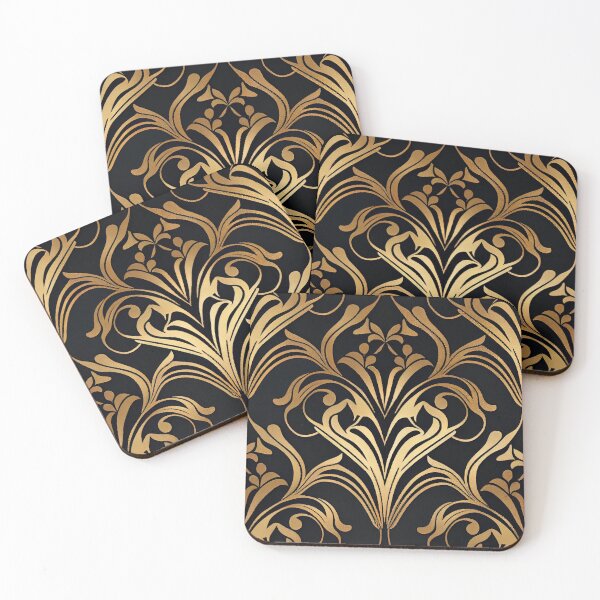 Item preview, Monochromatic Hollywood Regency Pattern Digital Painting designed and sold by CodeAndColors.