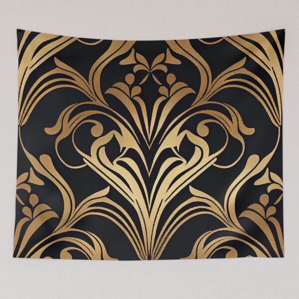 Item preview, Monochromatic Hollywood Regency Pattern Digital Painting designed and sold by CodeAndColors.