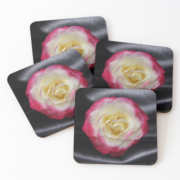Item preview, Magenta Rose With White Center On Black Leather designed and sold by PPPimp.