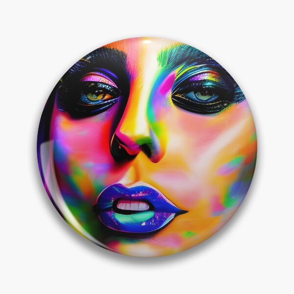 Item preview, Woman with extravagant make-up in hologram style - rainbow colors designed and sold by Dalive.