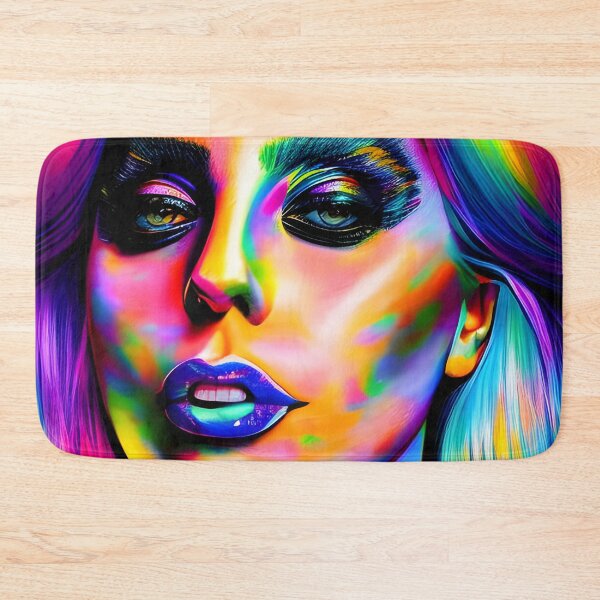 Item preview, Woman with extravagant make-up in hologram style - rainbow colors designed and sold by Dalive.