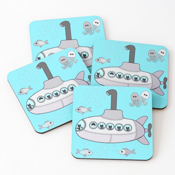 Item preview, Kitty grey submarine adventure  designed and sold by QuirkyCatz.