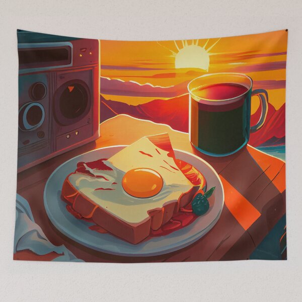 Item preview, Breakfast of Champions A Sunrise Jam Digital Painting designed and sold by CodeAndColors.
