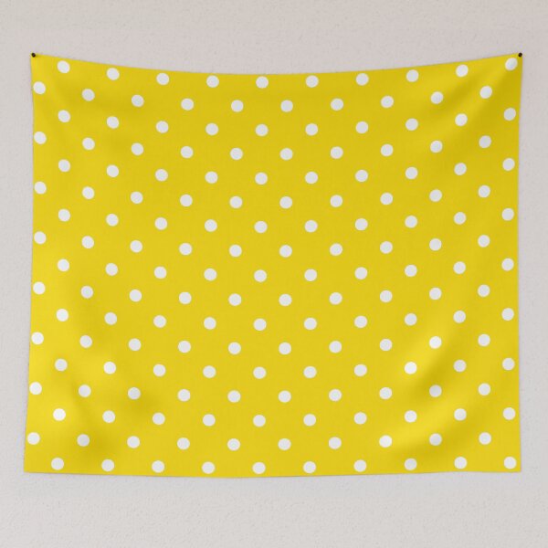 Item preview, White Polka Dots on Yellow Background designed and sold by starrylite.