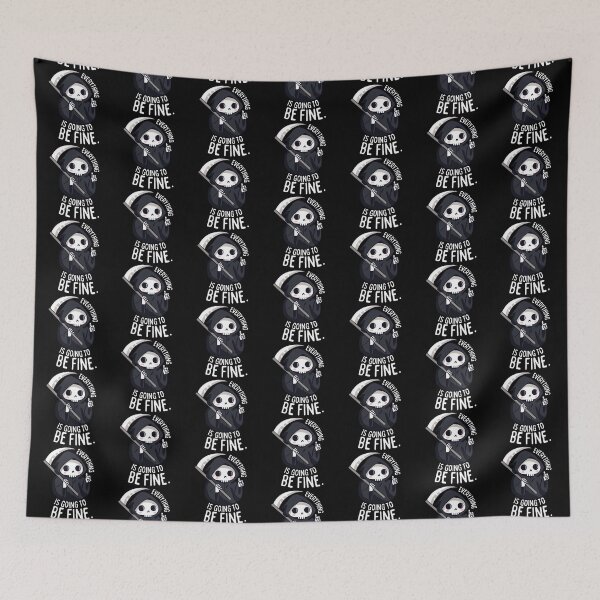 Item preview, Funny optimistic Grim Reaper - everything is going to be fine. designed and sold by Yarafantasyart.