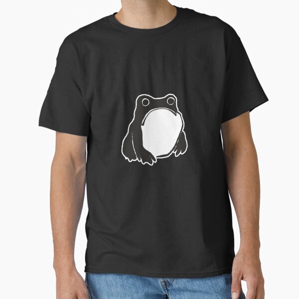 Vista previa del artículo con la obra «Patrón de acuarela de ranas grandes japonesas, negro», diseñado y vendido por MadfishDesigns.