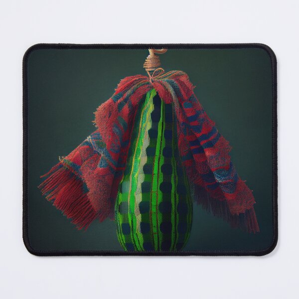 Artikelvorschau, A Cucumbers Quivering Tassel on a Zigzag Tartan Digital Painting entworfen und verkauft von CodeAndColors.