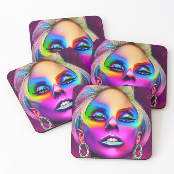 Item preview, Pop Art Girl in Hologram Style - Rainbow Colors designed and sold by Dalive.