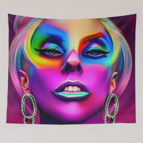 Item preview, Pop Art Girl in Hologram Style - Rainbow Colors designed and sold by Dalive.