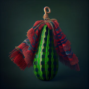 Vorschaubild zum Design A Cucumbers Quivering Tassel on a Zigzag Tartan Digital Painting von CodeAndColors