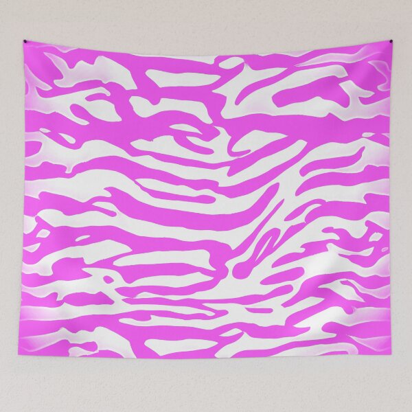 Item preview, Pink and White Abstract Zebra Stripes designed and sold by asurtiumgreen.