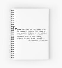 The Great Gatsby - F. Scott Fitzgerald Quote. Spiral Notebook