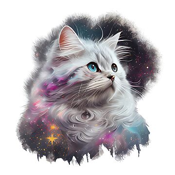 "Cosmic Kitty Cat" Sticker for Sale by WilderMinds | Redbubble